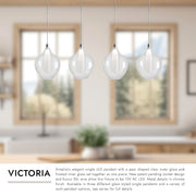 Victoria 7" 4-Head Multi-Drop Pendant in Chrome