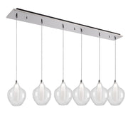 Victoria 7" 6-Head Multi-Drop Pendant in Chrome