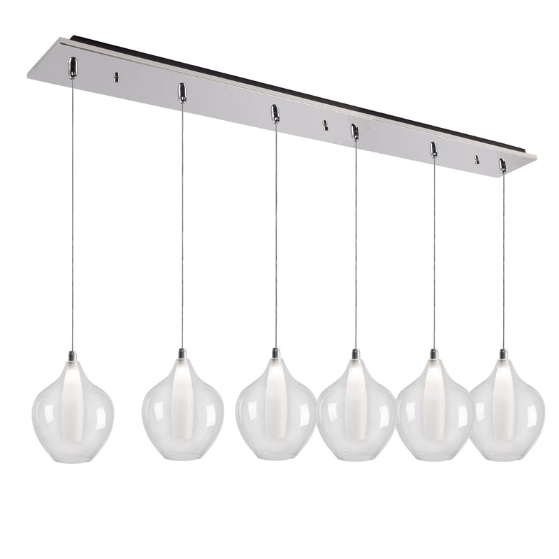 Victoria 7" 6-Head Multi-Drop Pendant in Chrome