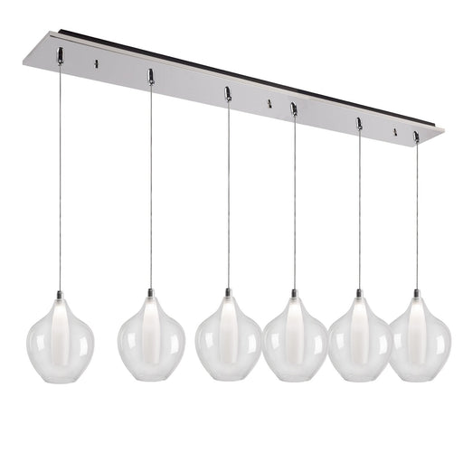 Victoria 7" 6-Head Multi-Drop Pendant in Chrome