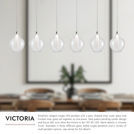 Victoria 7" 6-Head Multi-Drop Pendant in Chrome
