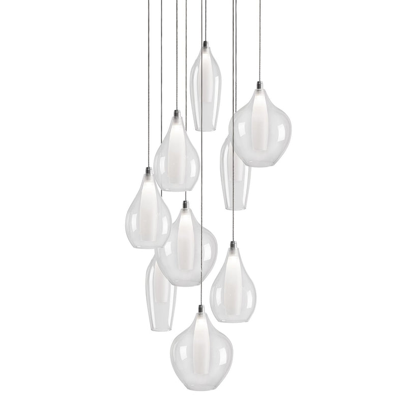 Victoria 18" 9-Head Multi-Drop Pendant in Chrome