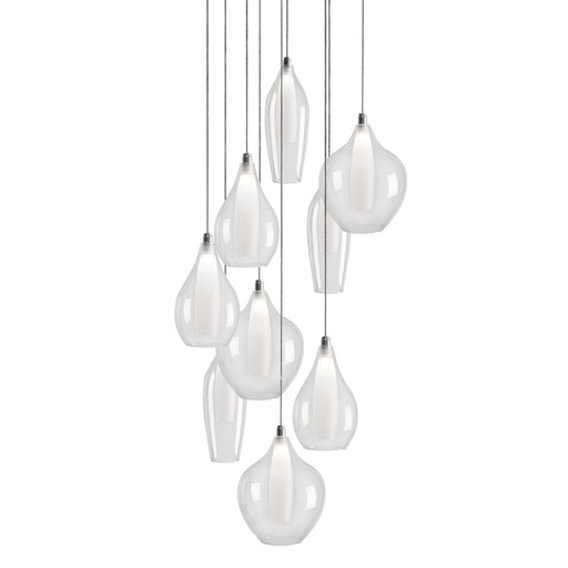 Victoria 18" 9-Head Multi-Drop Pendant in Chrome