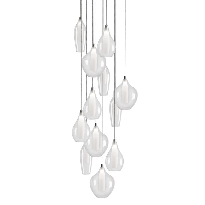 Victoria 19" 12-Head Multi-Drop Pendant in Chrome