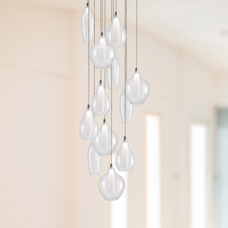 Victoria 19" 12-Head Multi-Drop Pendant in Chrome
