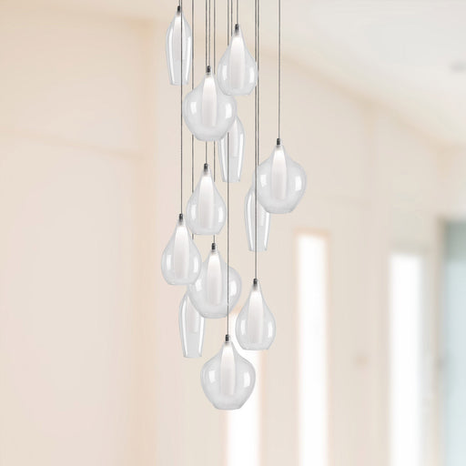 Victoria 19" 12-Head Multi-Drop Pendant in Chrome
