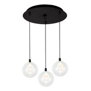 Bolla 6" 3-Light Multi-Drop Pendant in Black