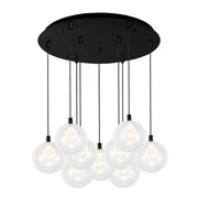 Bolla 6" 9-Light Multi-Drop Pendant in Black