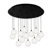 Bolla 6" 13-Light Multi-Drop Pendant in Black