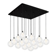 Bolla 6" 16-Light Multi-Drop Pendant in Black
