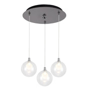 Bolla 6" 3-Light Multi-Drop Pendant in Chrome