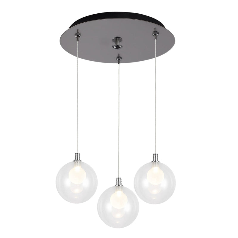 Bolla 6" 3-Light Multi-Drop Pendant in Chrome