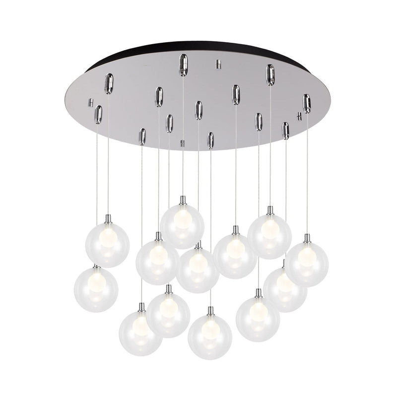Bolla 6" 13-Light Multi-Drop Pendant in Chrome