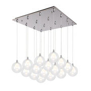 Bolla 6" 16-Light Multi-Drop Pendant in Chrome