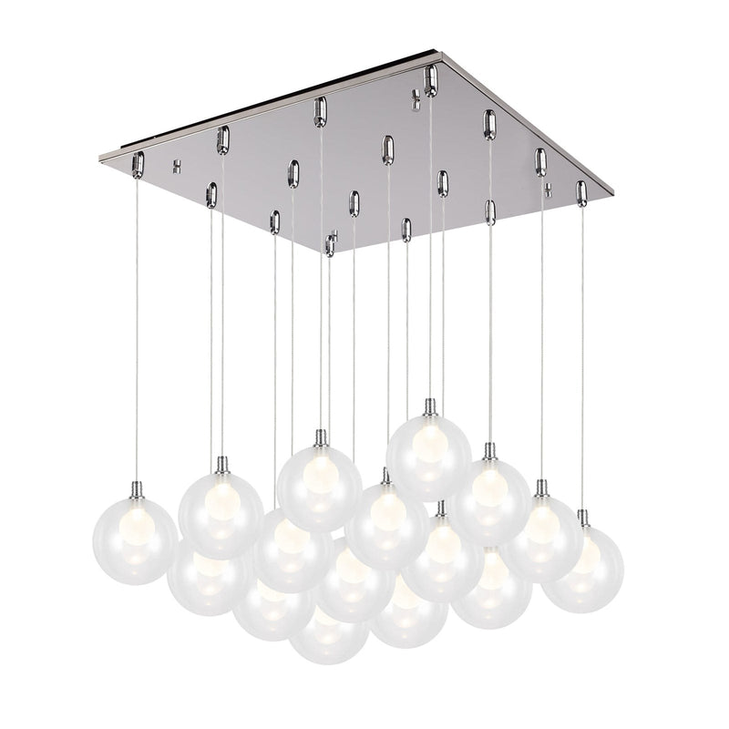 Bolla 6" 16-Light Multi-Drop Pendant in Chrome