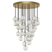 Marni 27" 30-Light Multi-Drop Pendant in Natural Brass