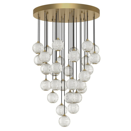 Marni 27" 30-Light Multi-Drop Pendant in Natural Brass