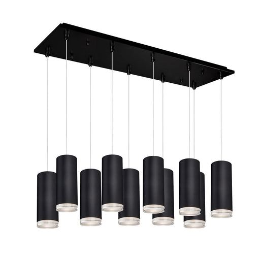 Cameo 3" 10-Head Linear Multi-Drop Pendant in Black