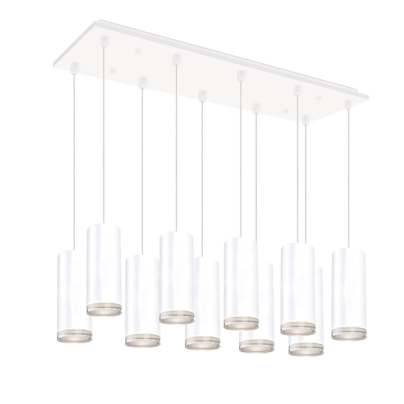 Cameo 3" 10-Head Linear Multi-Drop Pendant in White