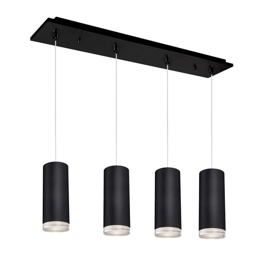Cameo 4" 4-Head Linear Multi-Drop Pendant in Black