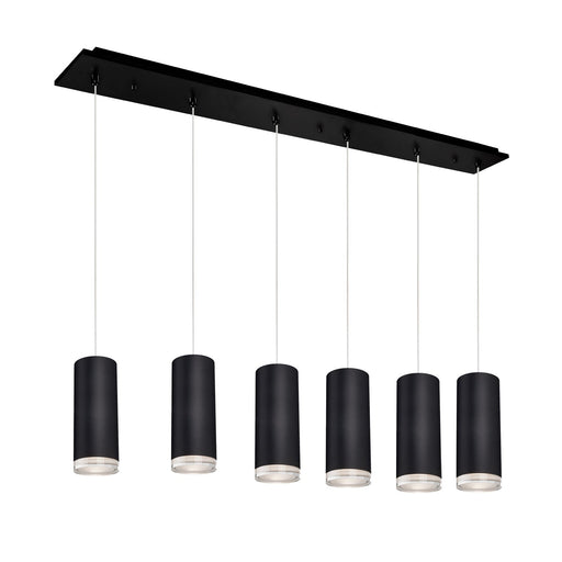 Cameo 4" 6-Head Linear Multi-Drop Pendant in Black