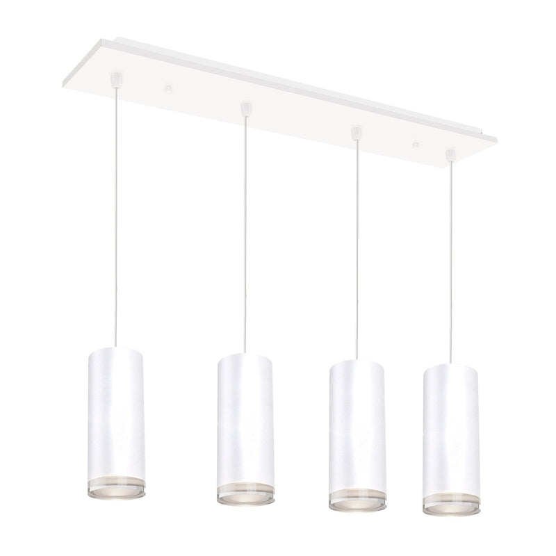 Cameo 4" 4-Head Linear Multi-Drop Pendant in White