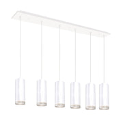 Cameo 4" 6-Head Linear Multi-Drop Pendant in White