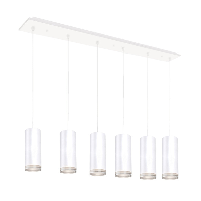 Cameo 4" 6-Head Linear Multi-Drop Pendant in White