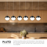 Pluto 4" 6-Light Linear Multi-Drop Pendant in Black Chrome