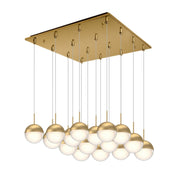 Pluto 4" 16-Light Multi-Drop Pendant in Brushed Gold