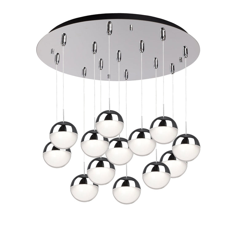 Pluto 4" 13-Light Multi-Drop Pendant in Chrome