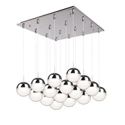 Pluto 4" 16-Light Multi-Drop Pendant in Chrome