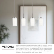 Verona 4" 4-Head Multi-Drop Pendant in Brushed Nickel