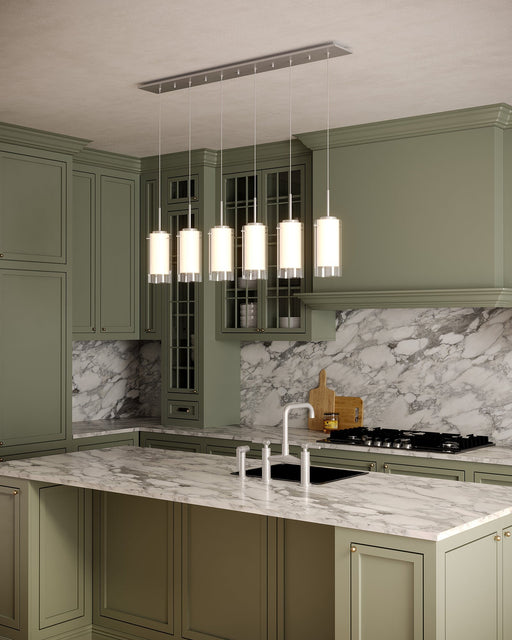 Verona 4" 6-Head Multi-Drop Pendant in Brushed Nickel