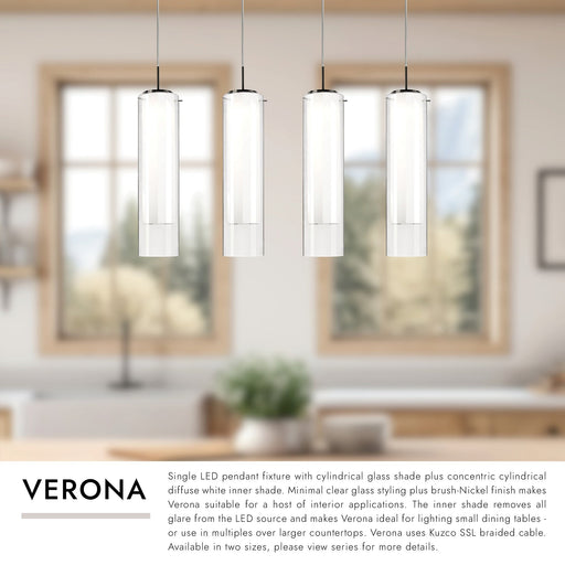 Verona 5" 4-Head Multi-Drop Pendant in Brushed Nickel