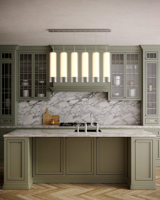 Verona 5" 6-Head Multi-Drop Pendant in Brushed Nickel
