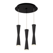 Robson 2" 3-Head Multi-Drop Pendant in Black