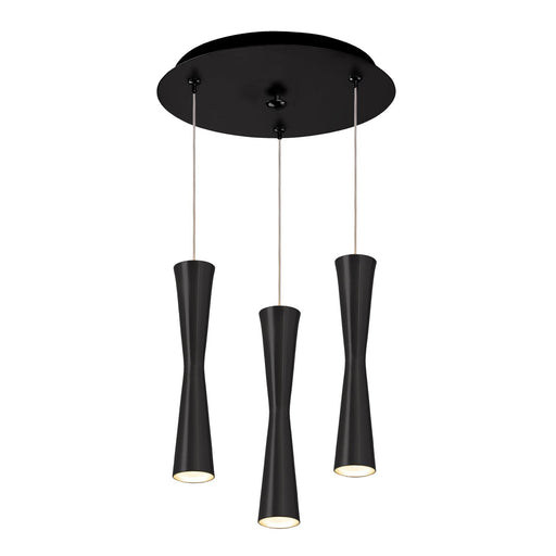 Robson 2" 3-Head Multi-Drop Pendant in Black