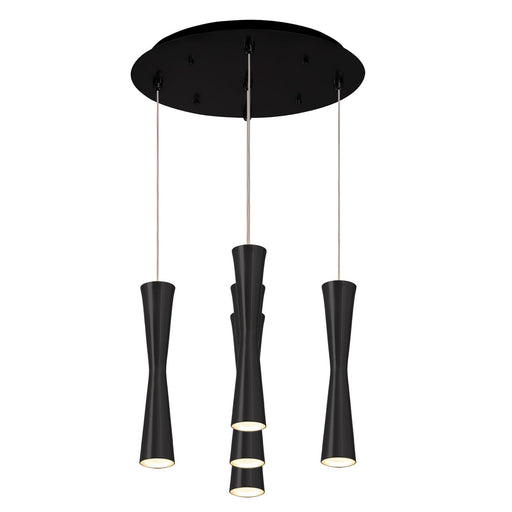 Robson 2" 5-Head Multi-Drop Pendant in Black