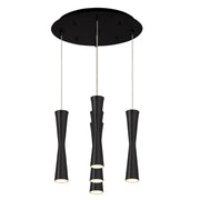 Robson 2" 5-Head Multi-Drop Pendant in Black