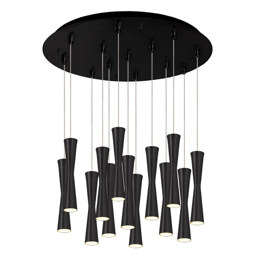 Robson 2" 13-Head Multi-Drop Pendant in Black
