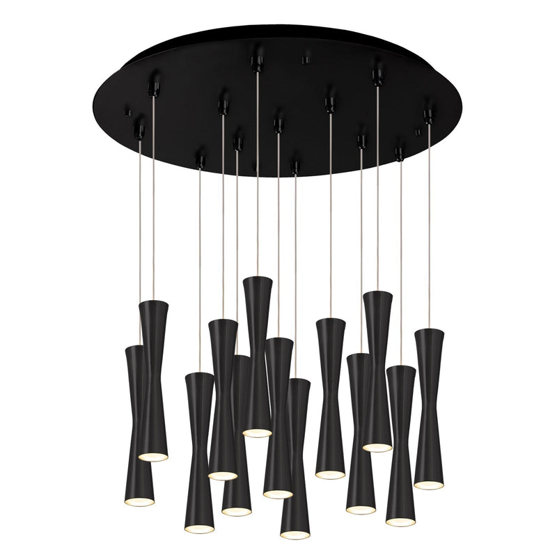 Robson 2" 13-Head Multi-Drop Pendant in Black