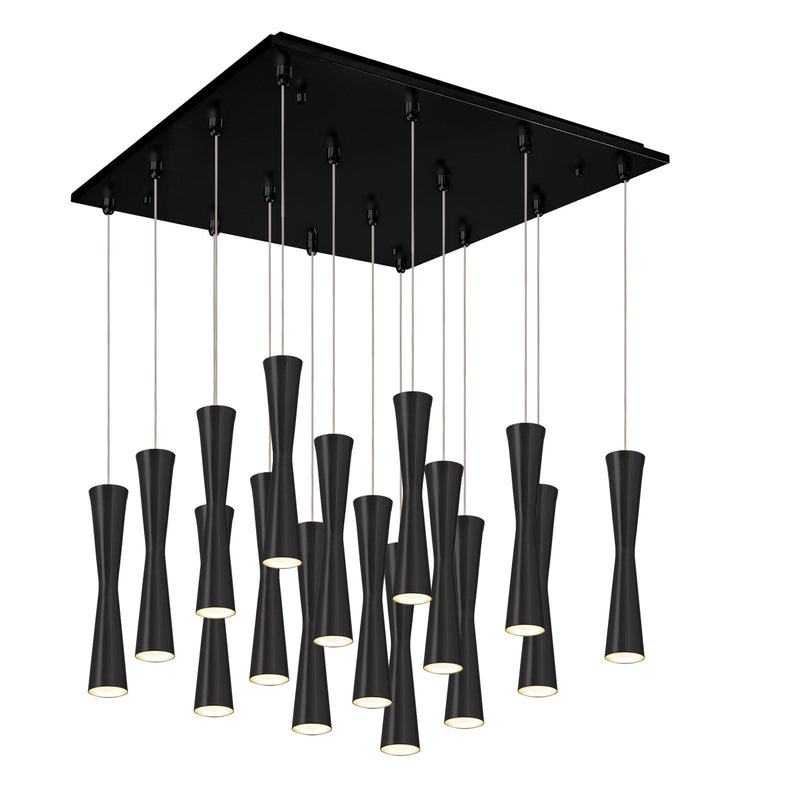 Robson 2" 16-Head Multi-Drop Pendant in Black