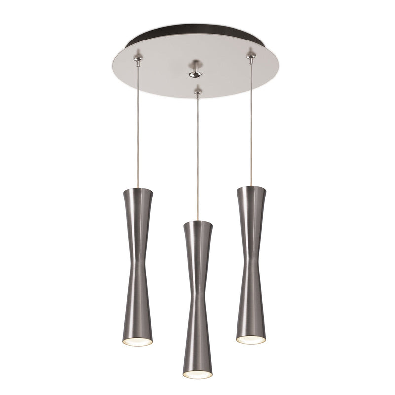 Robson 2" 3-Head Multi-Drop Pendant in Brushed Nickel