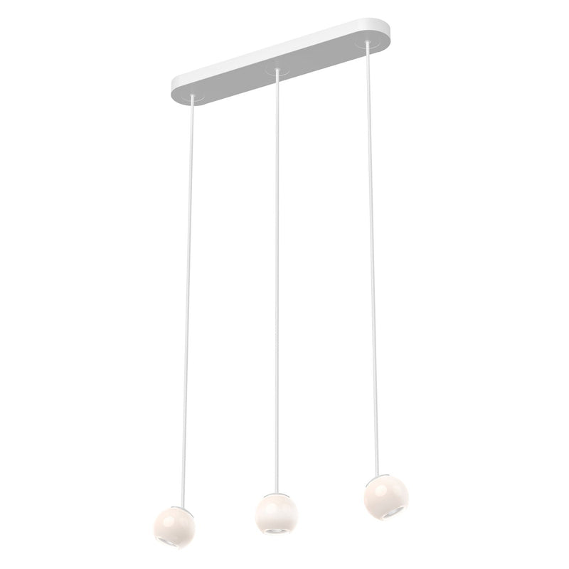 Europa 3-Head Multi-Drop Pendant in White