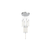Motif 13" Multi-Drop Pendant, 12.75" Wide in Chrome