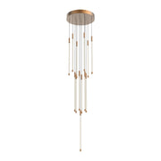Motif 21" Multi-Drop Pendant, 12.75" Wide in Brushed Gold