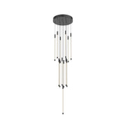 Motif 21" Multi-Drop Pendant, 12.75" Wide in Black