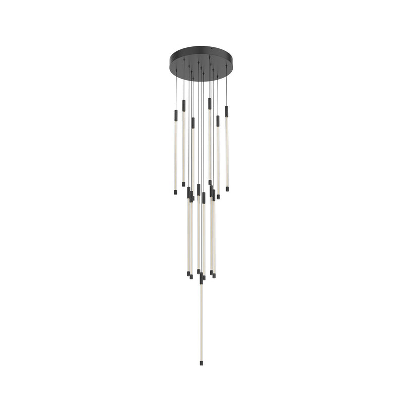Motif 21" Multi-Drop Pendant, 12.75" Wide in Black