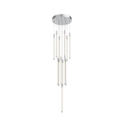 Motif 21" Multi-Drop Pendant, 12.75" Wide in Chrome